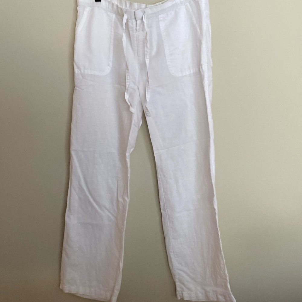 Liz Claiborne Linen Pants Sz S white